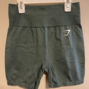 Size L, dark green gymshark biker shorts